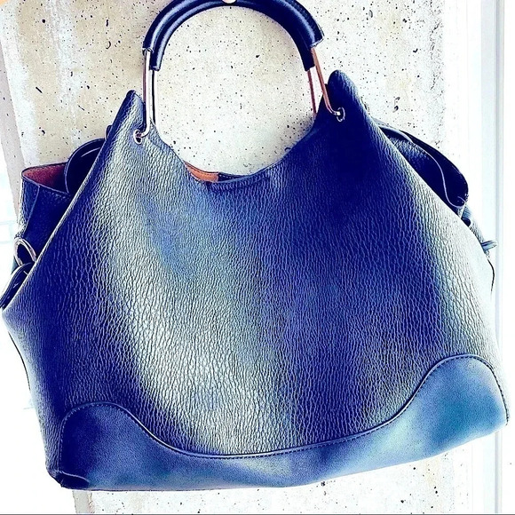 SONDRA ROBERTS  BLACK LEATHER WOMEN HAND BAG - Picture 1 of 11